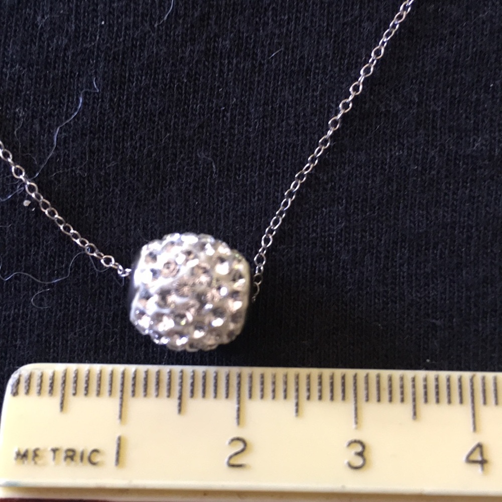 Sterling silver necklace with crystal pendant - Picture 4 of 5